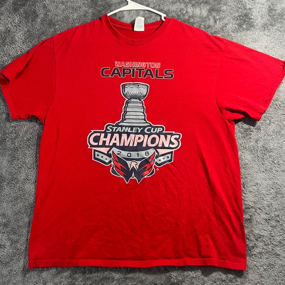Washington Capitals 2018 Stanley Cup Champions T-Shirt Red Delta XL NHL Hockey